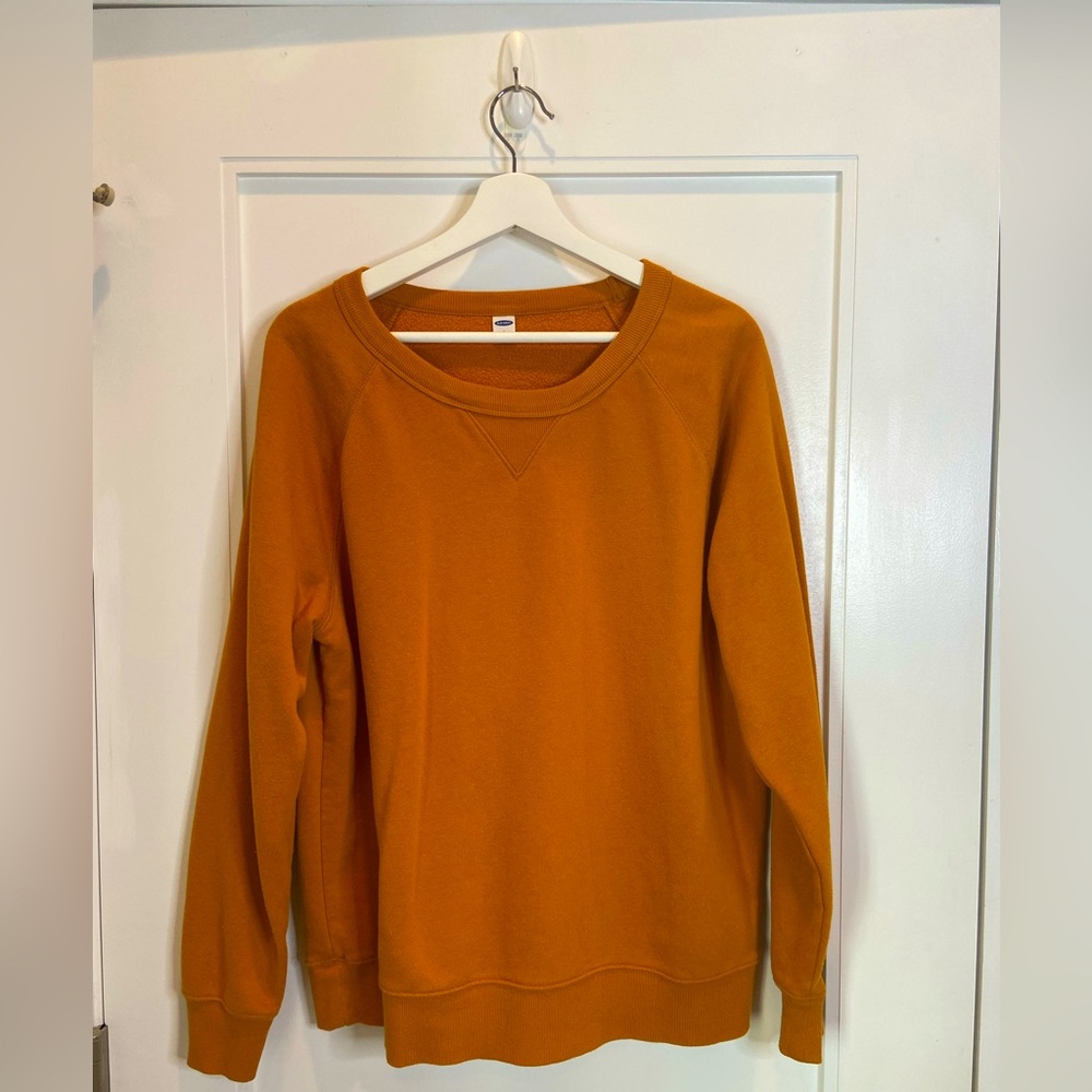 Cozy Burnt Orange Crew Neck with Fleece